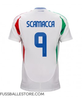 Günstige Italien Gianluca Scamacca #9 Auswärtstrikot EM 2024 Kurzarm